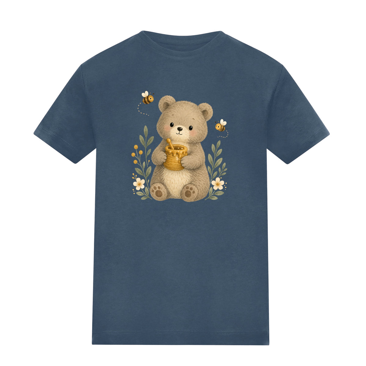 Bear and the Honey Bees Kids' T-shirt - Once Upon a Woodland Airforce Blue colour variant image