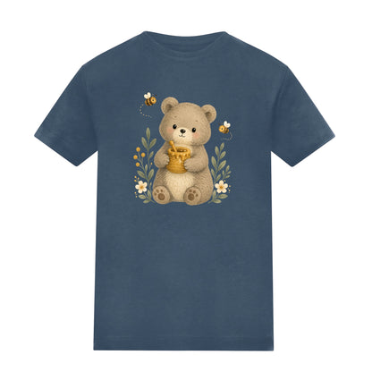 Bear and the Honey Bees Kids' T-shirt - Once Upon a Woodland Airforce Blue colour variant image