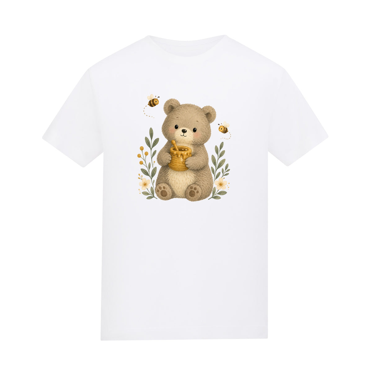 Bear and the Honey Bees Kids' T-shirt - Once Upon a Woodland Arctic White colour variant image