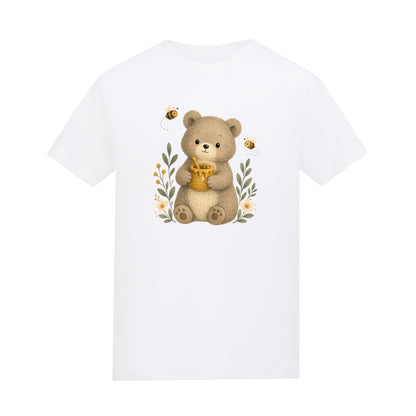 Bear and the Honey Bees Kids' T-shirt - Once Upon a Woodland Arctic White colour variant image