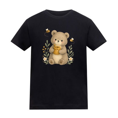 Bear and the Honey Bees Kids' T-shirt - Once Upon a Woodland Deep Black colour variant image