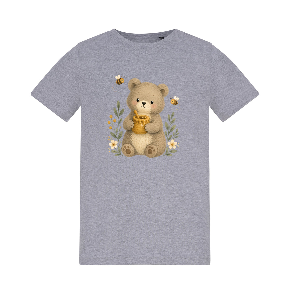 Bear and the Honey Bees Kids' T-shirt - Once Upon a Woodland Heather Grey colour variant image