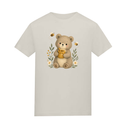 Bear and the Honey Bees Kids' T-shirt - Once Upon a Woodland Natural Stone colour variant image
