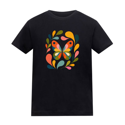 Wings in Bloom Kids' T-shirt - Freeform Fauna Deep Black colour variant image