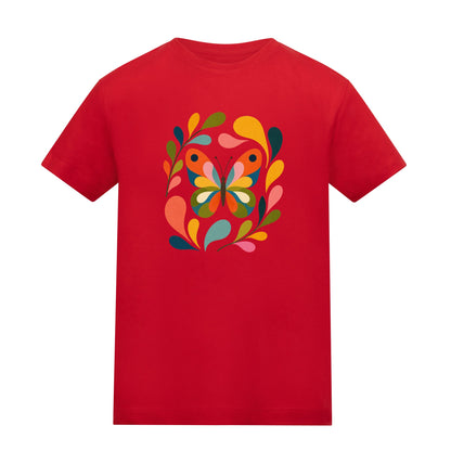 Wings in Bloom Kids' T-shirt - Freeform Fauna Fire Red colour variant image