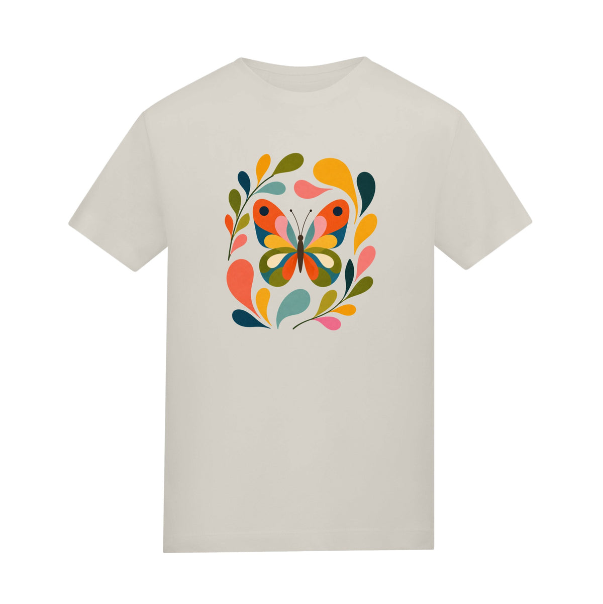 Wings in Bloom Kids' T-shirt - Freeform Fauna Natural Stone colour variant image