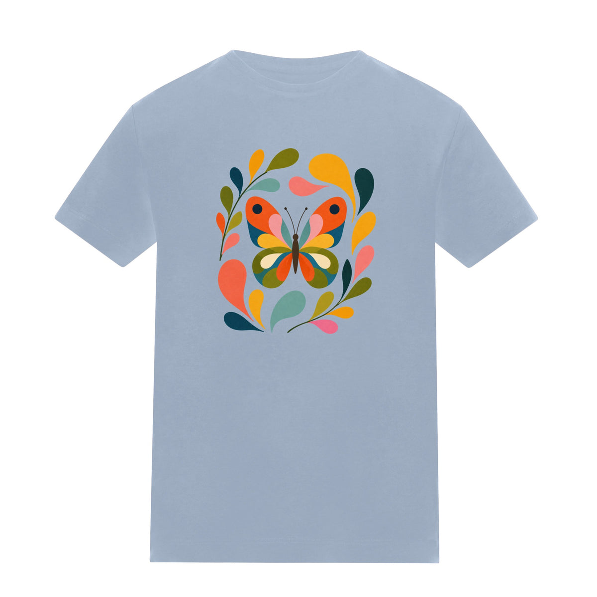 Wings in Bloom Kids' T-shirt - Freeform Fauna Sky Blue colour variant image