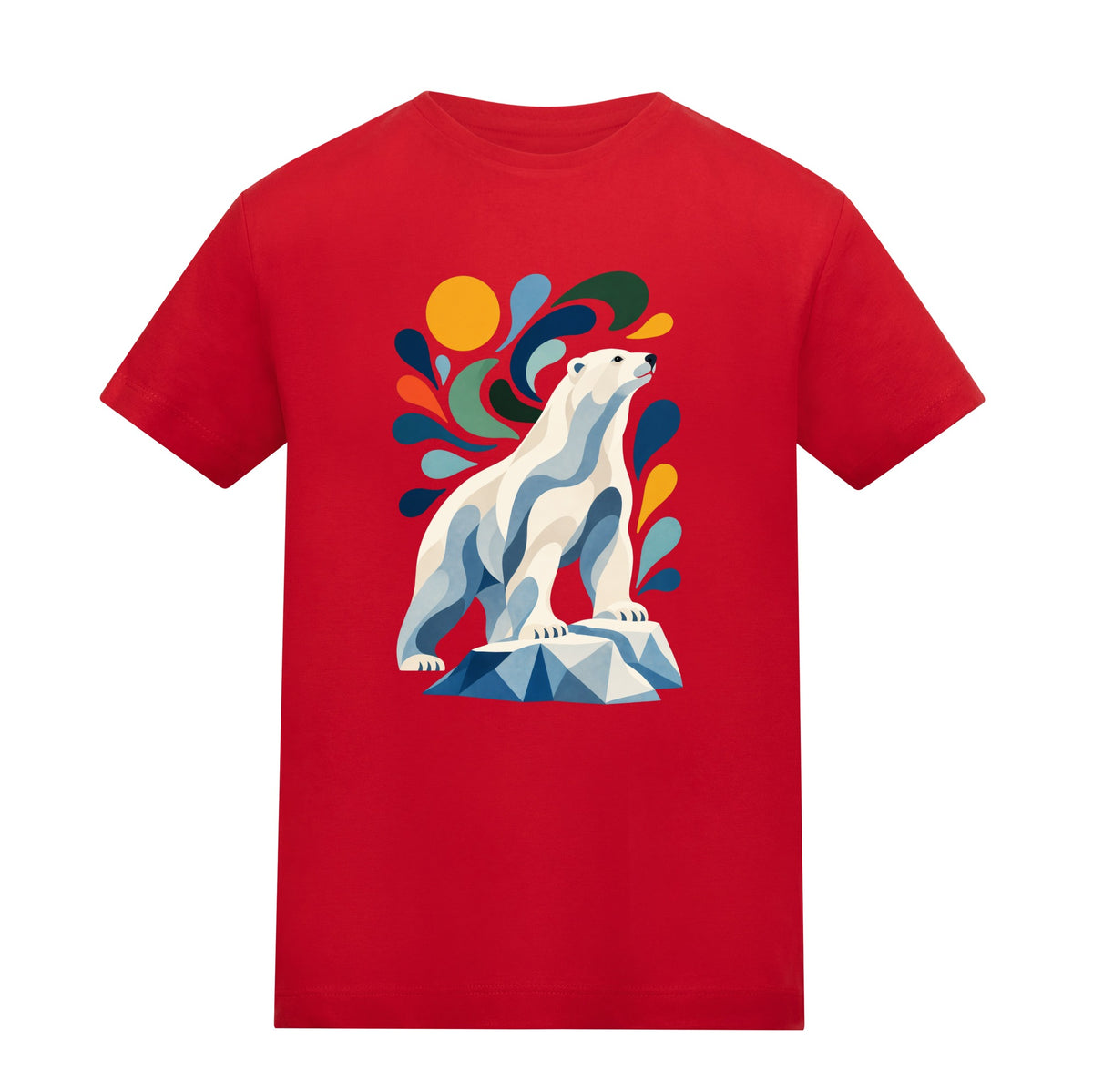 Arctic Resolve Kids' T-shirt - Freeform Fauna Fire Red colour variant image