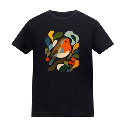 Hedgerow Harmony Kids' T-shirt - Freeform Fauna Deep Black colour variant image