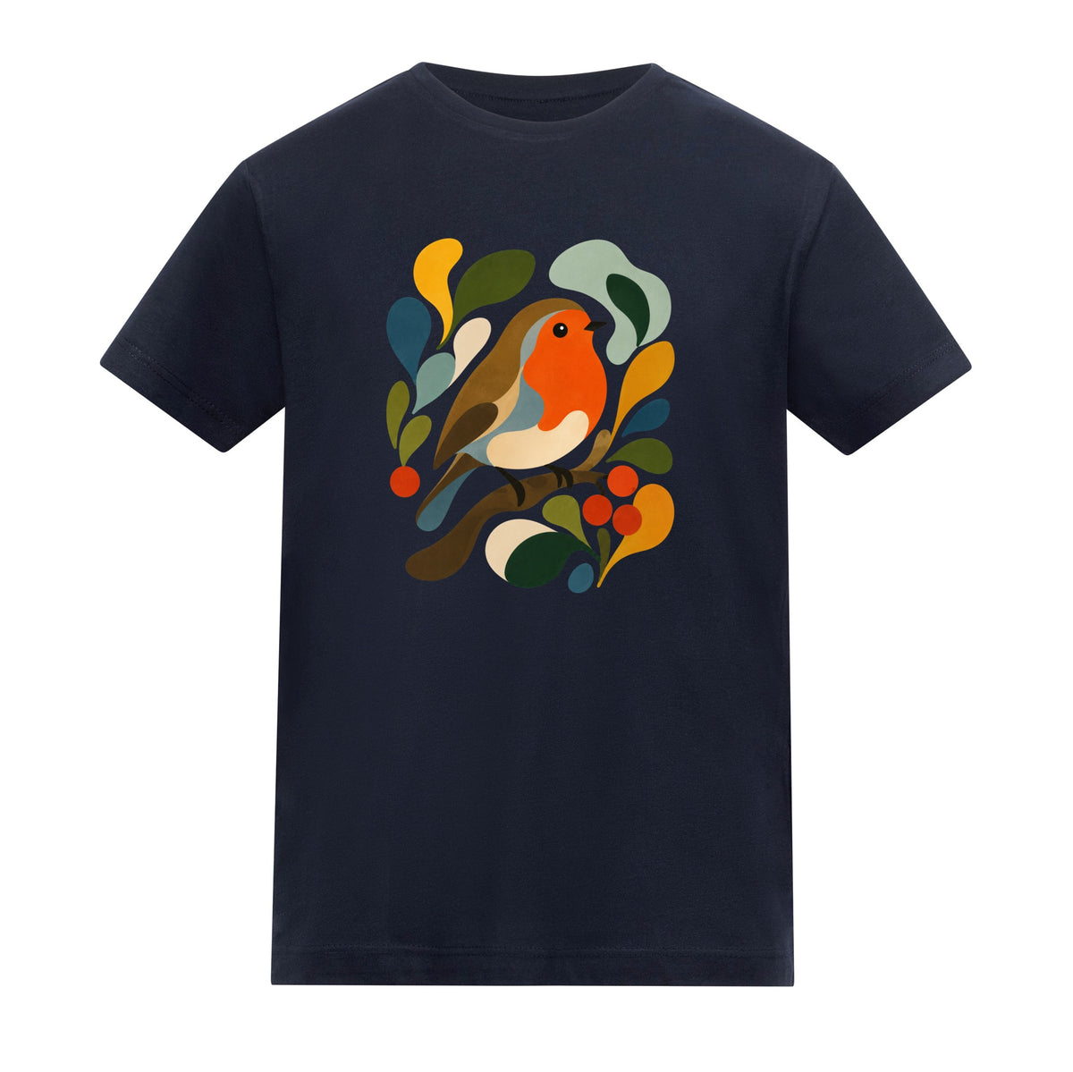 Hedgerow Harmony Kids' T-shirt - Freeform Fauna French Navy colour variant image