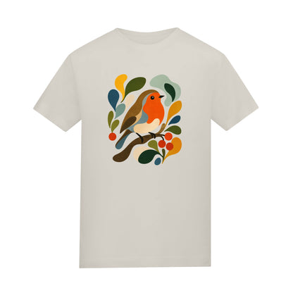 Hedgerow Harmony Kids' T-shirt - Freeform Fauna Natural Stone colour variant image