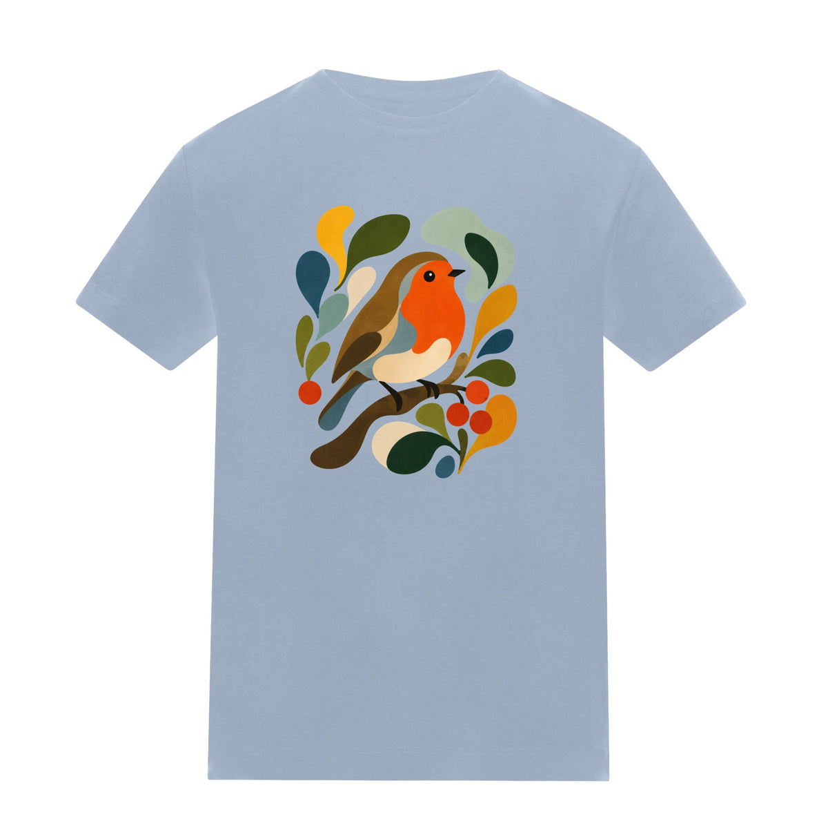 Hedgerow Harmony Kids' T-shirt - Freeform Fauna Sky Blue colour variant image