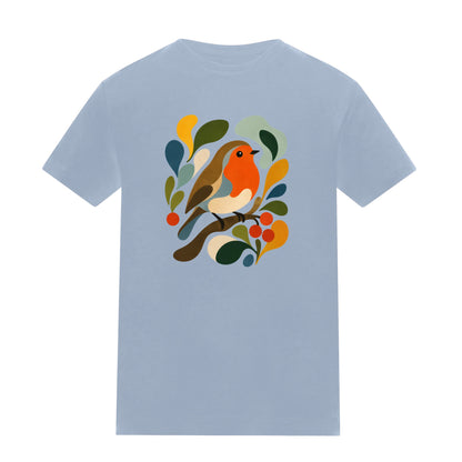 Hedgerow Harmony Kids' T-shirt - Freeform Fauna Sky Blue colour variant image