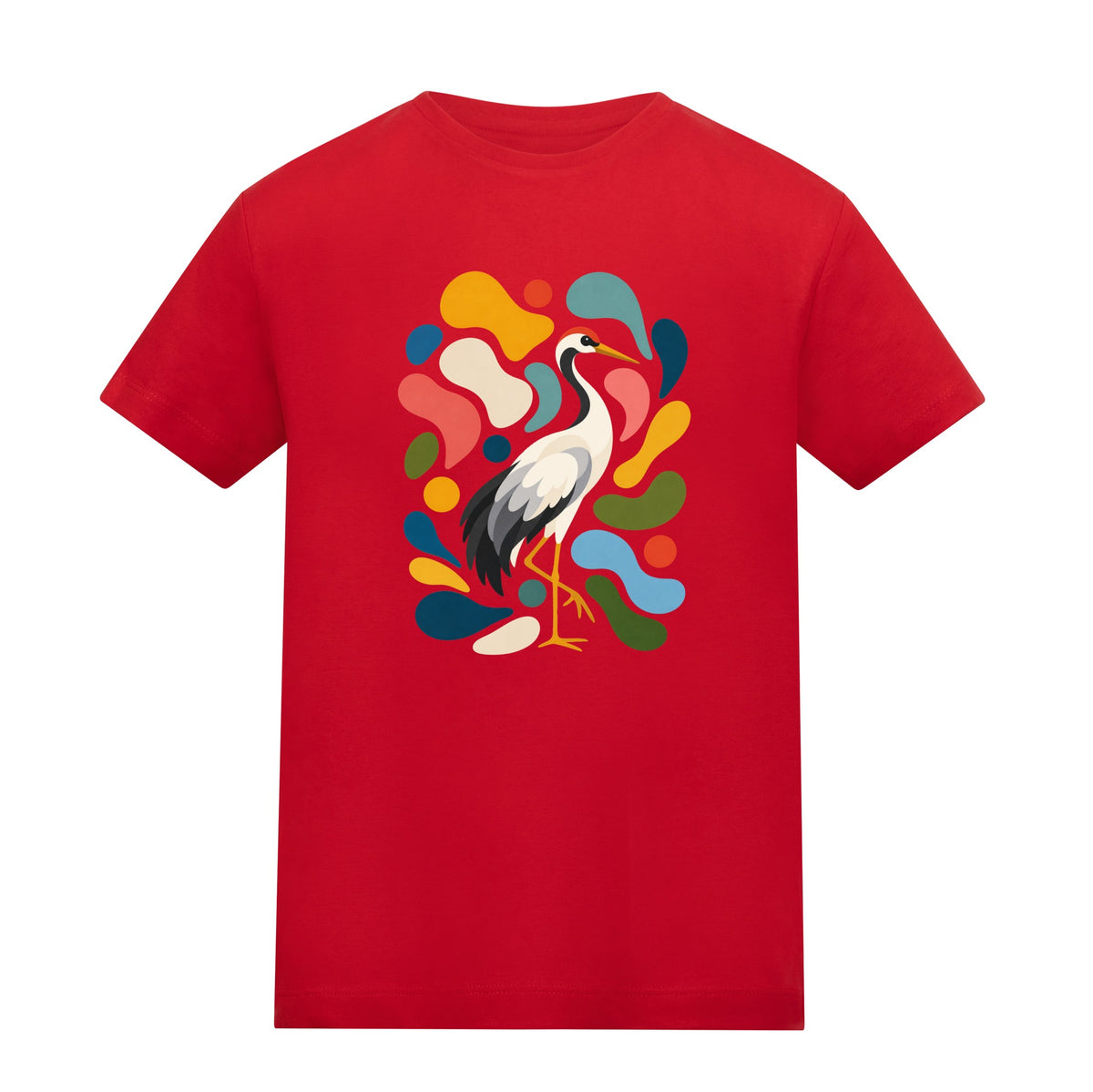Stillness and Grace Kids' T-shirt - Freeform Fauna Fire Red colour variant image