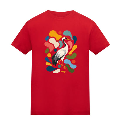 Stillness and Grace Kids' T-shirt - Freeform Fauna Fire Red colour variant image