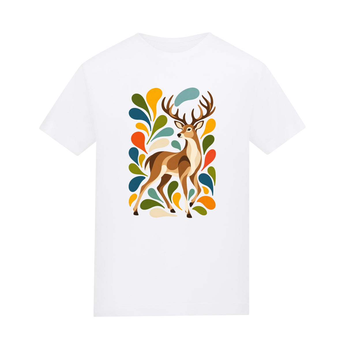 Woodland Majesty Kids' T-shirt - Freeform Fauna Arctic White colour variant image