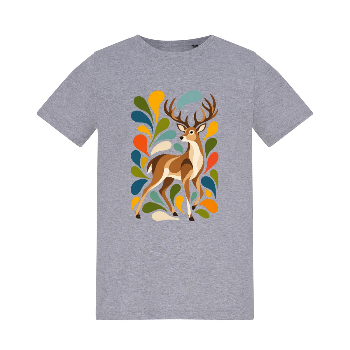 Woodland Majesty Kids' T-shirt - Freeform Fauna Heather Grey colour variant image