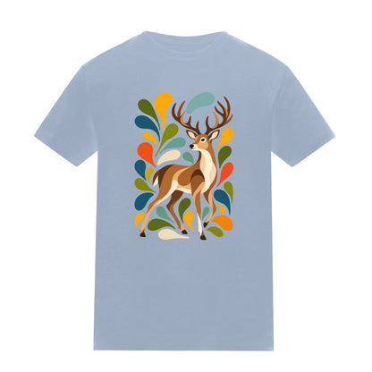 Woodland Majesty Kids' T-shirt - Freeform Fauna Sky Blue colour variant image