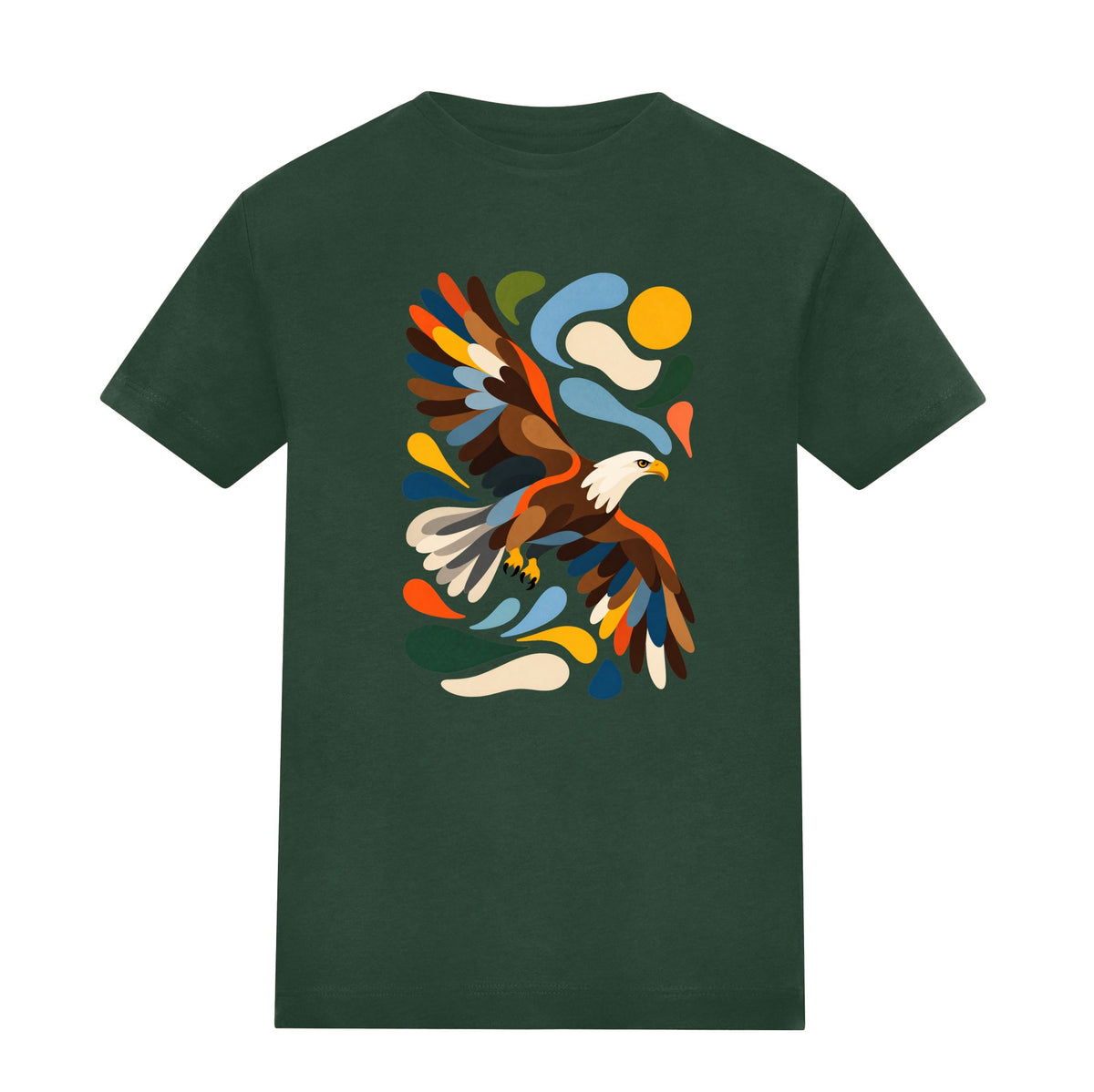 Skybound Spirit Kids' T-shirt - Freeform Fauna Bottle Green colour variant image