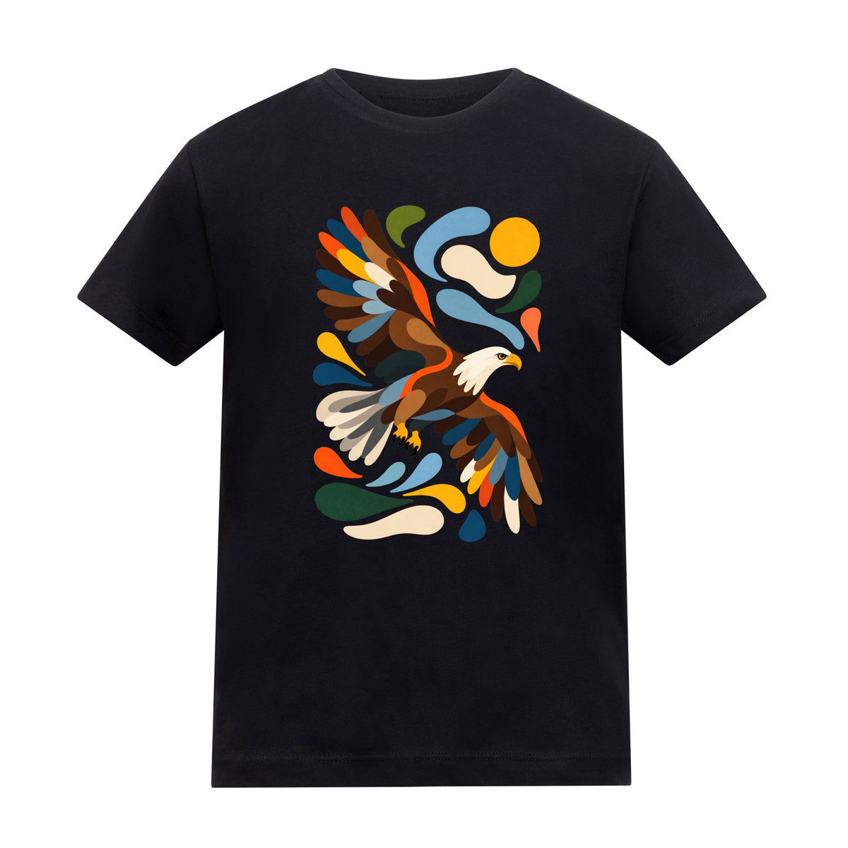 Skybound Spirit Kids' T-shirt - Freeform Fauna Deep Black colour variant image