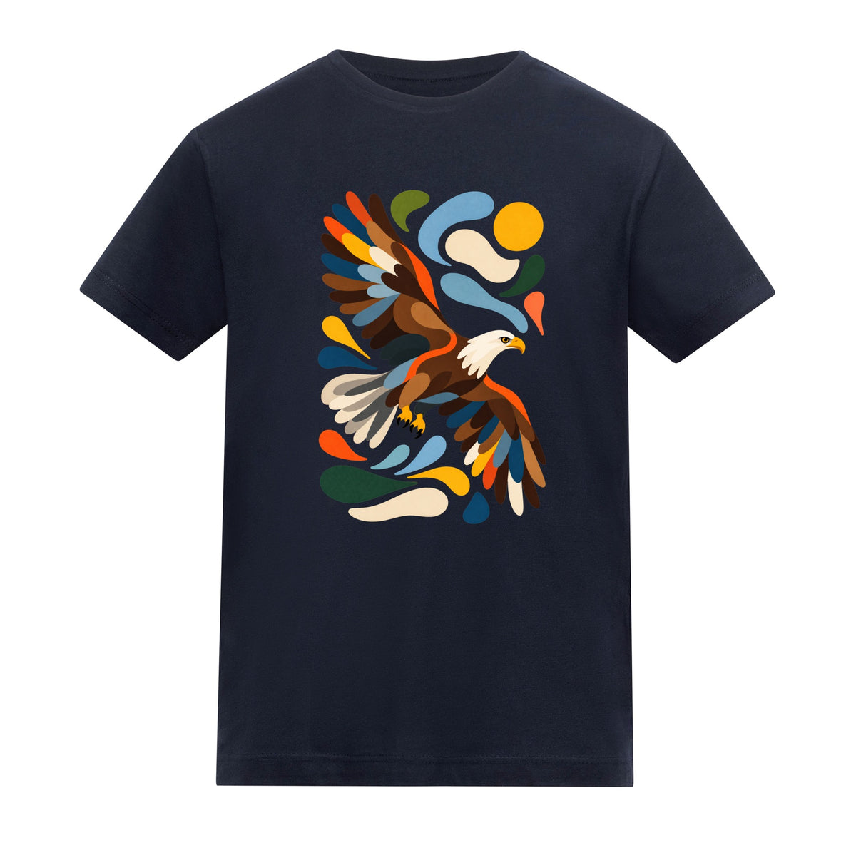 Skybound Spirit Kids' T-shirt - Freeform Fauna French Navy colour variant image