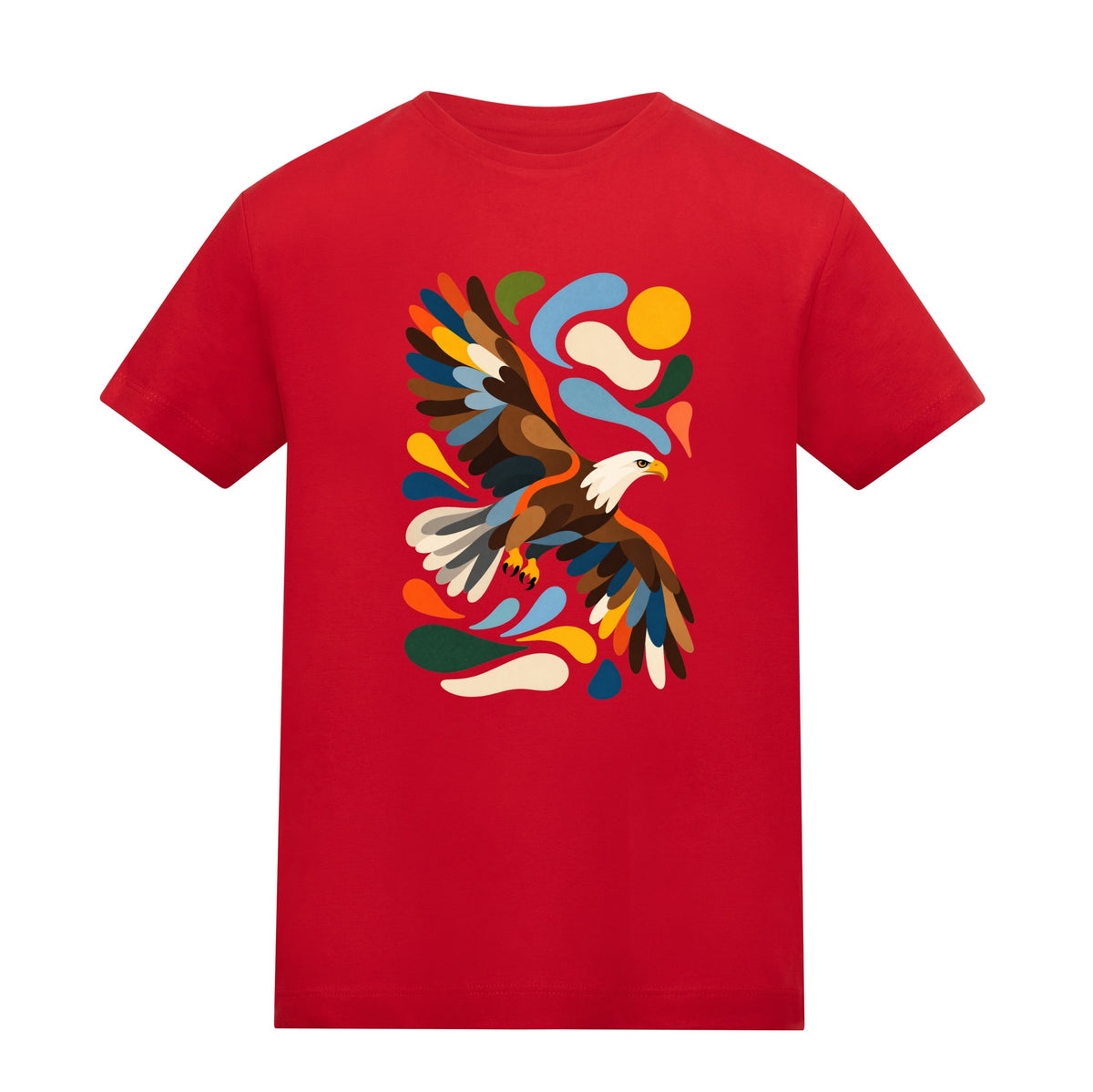 Skybound Spirit Kids' T-shirt - Freeform Fauna Fire Red colour variant image