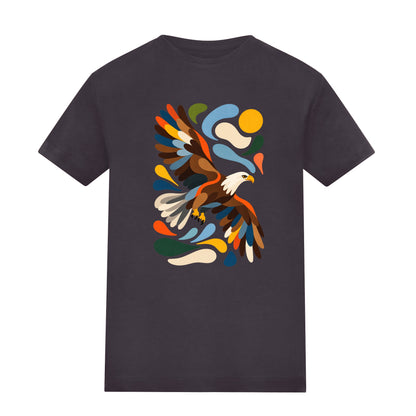 Skybound Spirit Kids' T-shirt - Freeform Fauna Solid Charcoal colour variant image