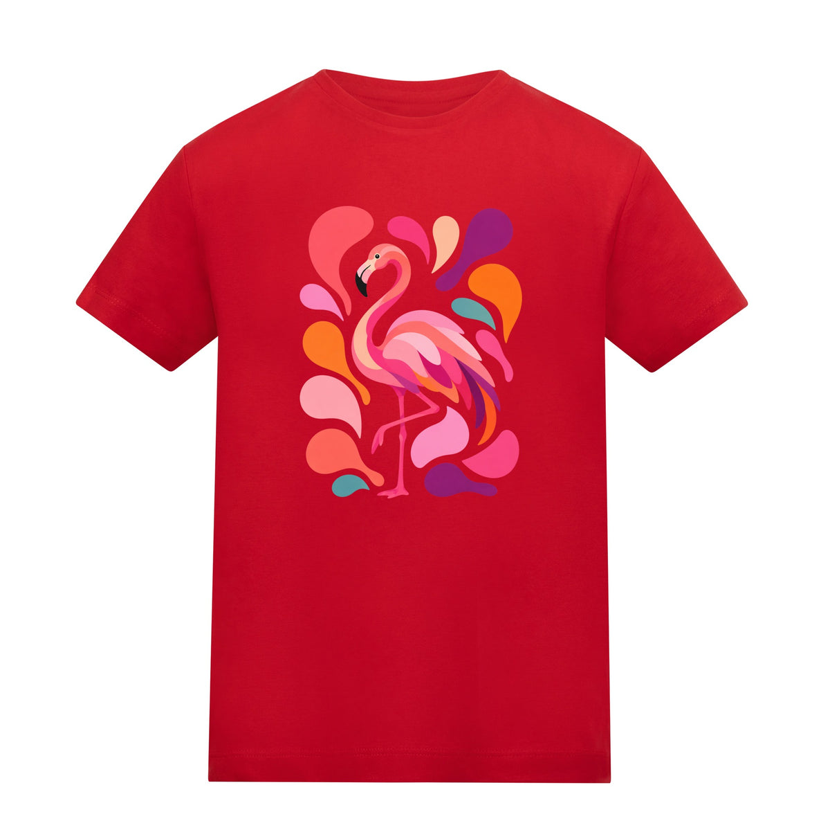 Blush in Motion Kids' T-shirt - Freeform Fauna Fire Red colour variant image