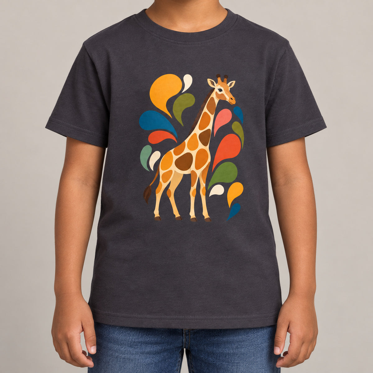 Sunlit Safari Kids' T-shirt - Freeform Fauna lead image