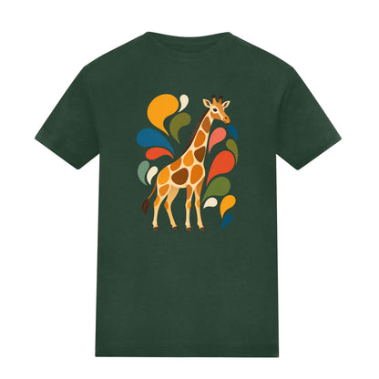 Sunlit Safari Kids' T-shirt - Freeform Fauna Bottle Green colour variant image