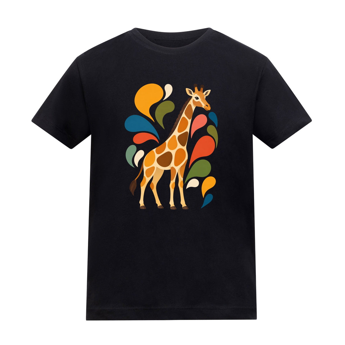 Sunlit Safari Kids' T-shirt - Freeform Fauna Deep Black colour variant image
