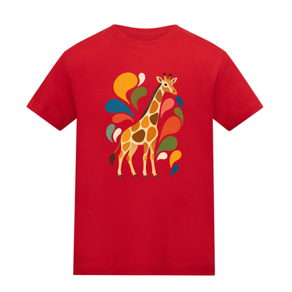 Sunlit Safari Kids' T-shirt - Freeform Fauna Fire Red colour variant image