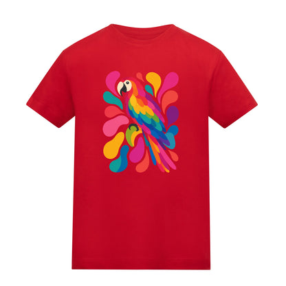 Tropical Burst Kids' T-shirt - Freeform Fauna Fire Red colour variant image