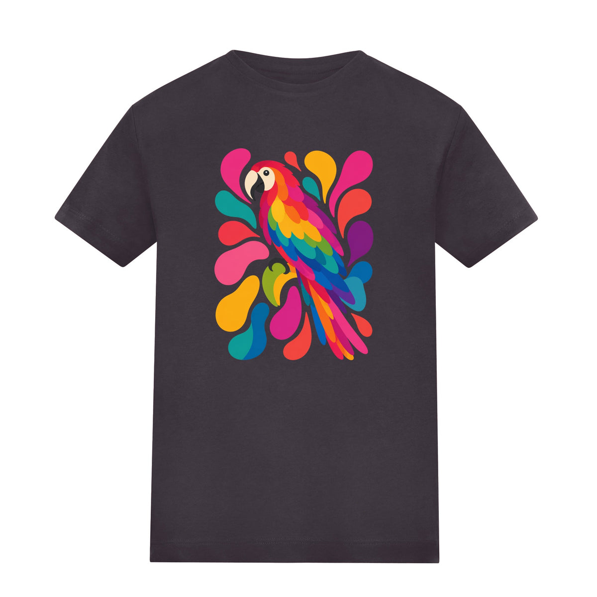 Tropical Burst Kids' T-shirt - Freeform Fauna Solid Charcoal colour variant image