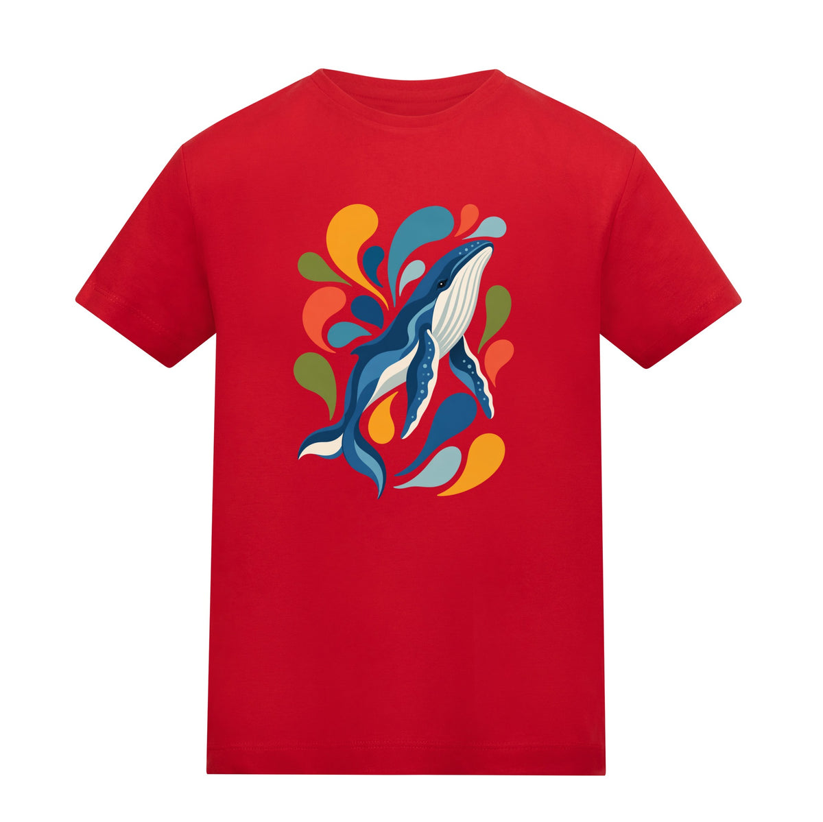 Ocean Song Kids' T-shirt - Freeform Fauna Fire Red colour variant image