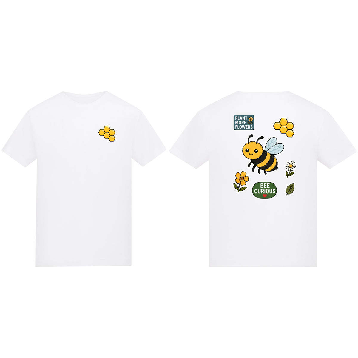 Bee Curious Kids' T-shirt - Badges of the Wild Arctic White colour variant image