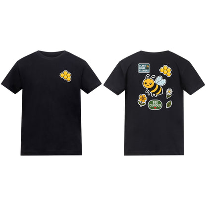 Bee Curious Kids' T-shirt - Badges of the Wild Deep Black colour variant image