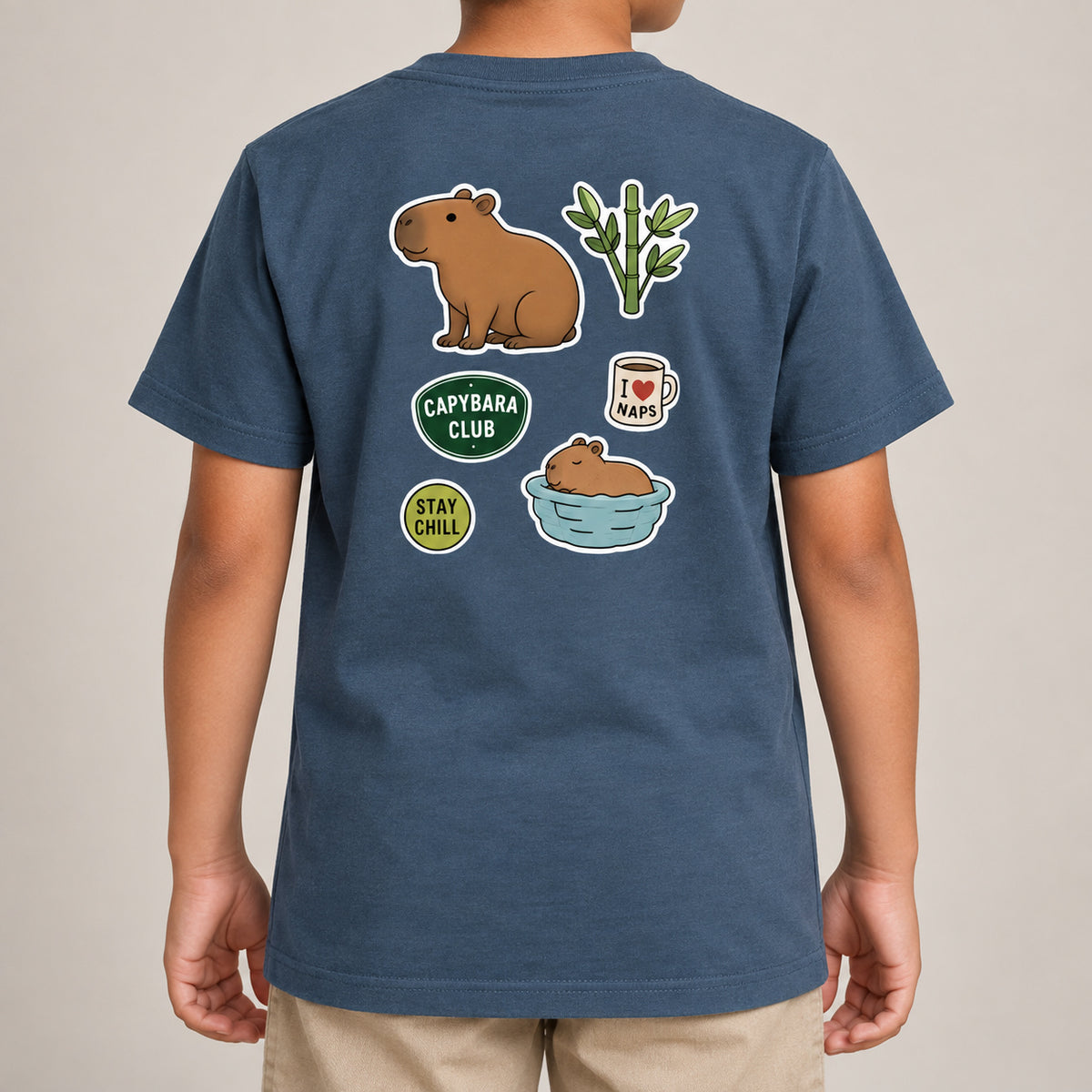 Capybara Chill Club Kids' T-shirt - Badges of the Wild lead image