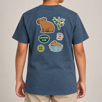Capybara Chill Club Kids' T-shirt - Badges of the Wild lead image