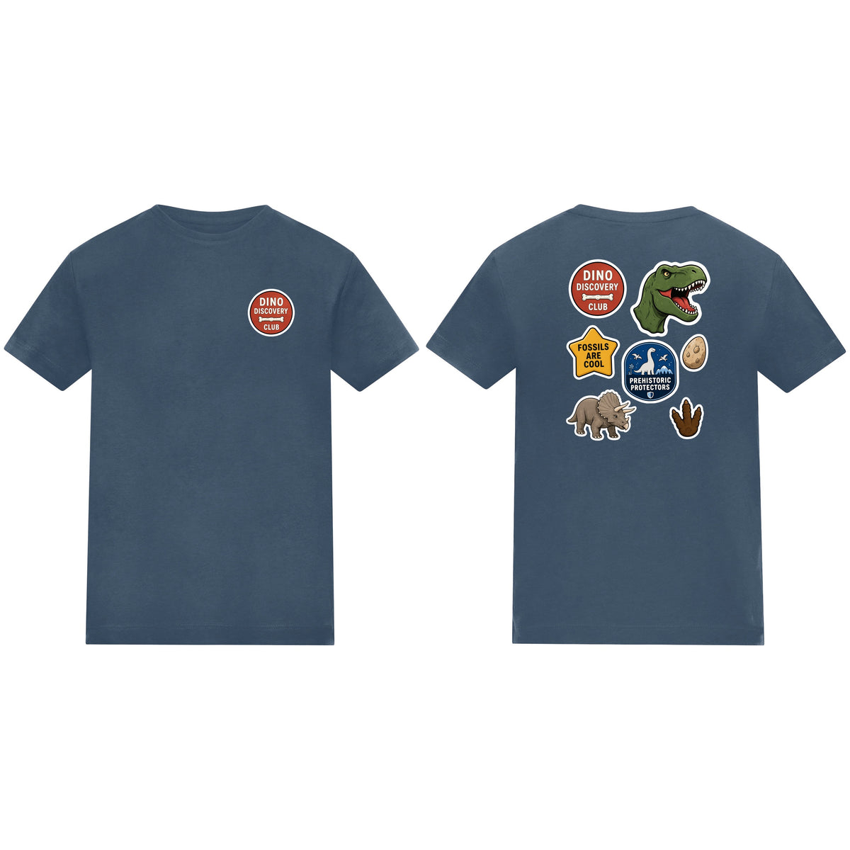 Dino Discovery Club Kids' T-shirt - Badges of the Wild Airforce Blue colour variant image