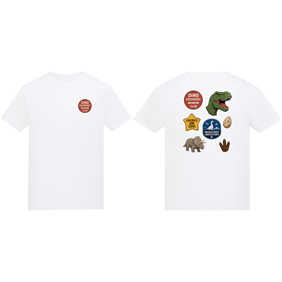 Dino Discovery Club Kids' T-shirt - Badges of the Wild Arctic White colour variant image