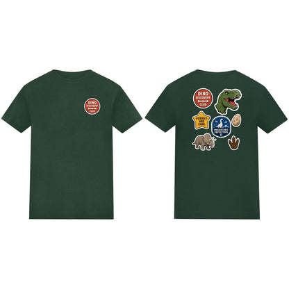 Dino Discovery Club Kids' T-shirt - Badges of the Wild Bottle Green colour variant image