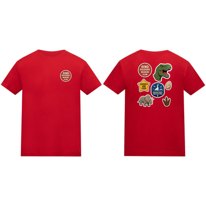Dino Discovery Club Kids' T-shirt - Badges of the Wild Fire Red colour variant image
