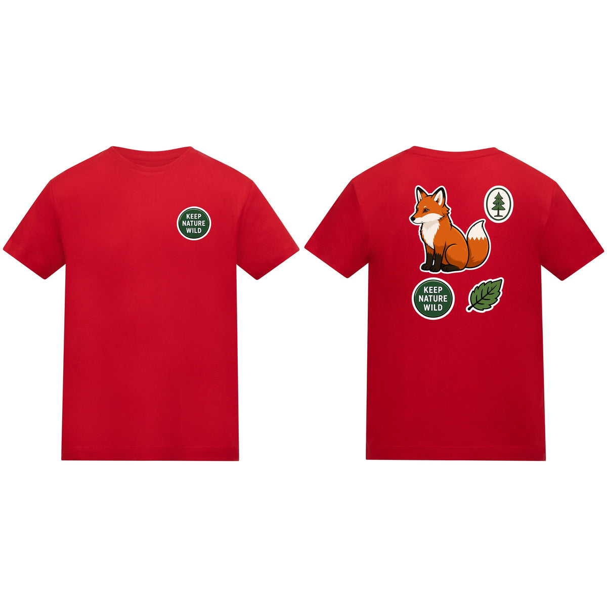 Keep Nature Wild Kids' T-shirt - Badges of the Wild Fire Red colour variant image