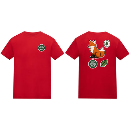 Keep Nature Wild Kids' T-shirt - Badges of the Wild Fire Red colour variant image
