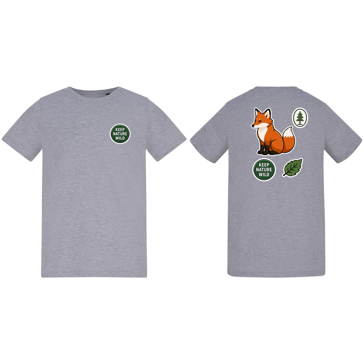 Keep Nature Wild Kids' T-shirt - Badges of the Wild Heather Grey colour variant image
