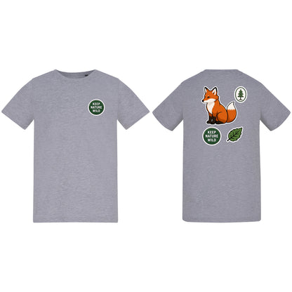 Keep Nature Wild Kids' T-shirt - Badges of the Wild Heather Grey colour variant image