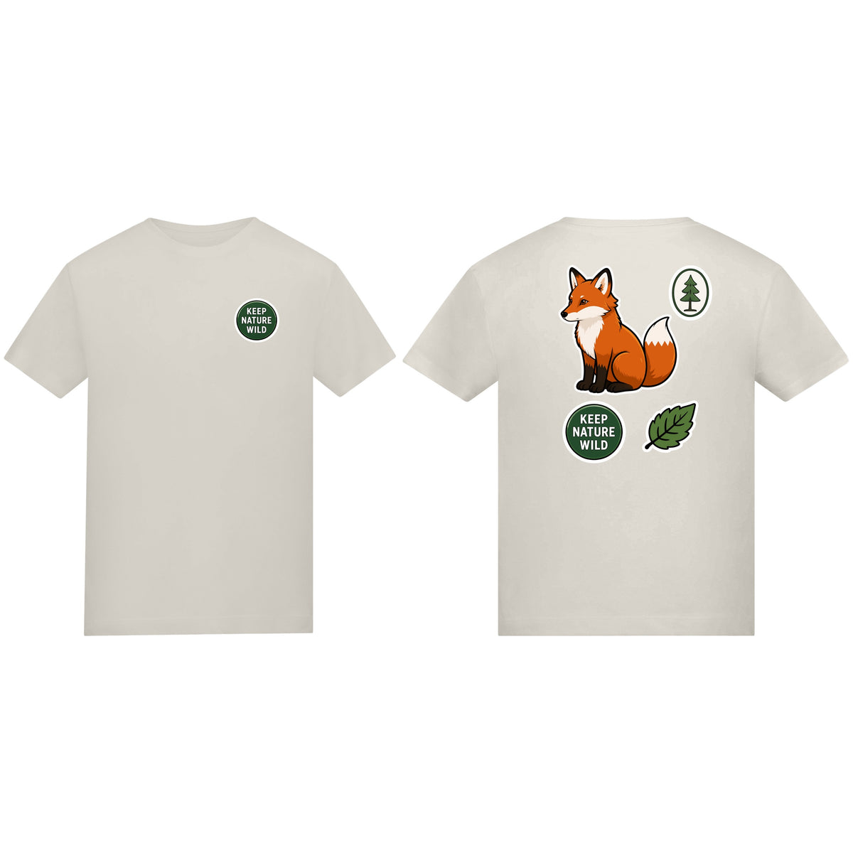 Keep Nature Wild Kids' T-shirt - Badges of the Wild Natural Stone colour variant image