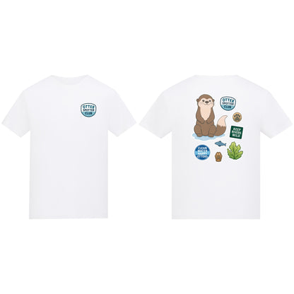 Otter Spotter Club Kids' T-shirt - Badges of the Wild Arctic White colour variant image