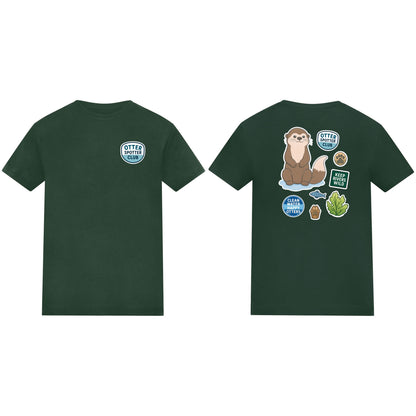 Otter Spotter Club Kids' T-shirt - Badges of the Wild Bottle Green colour variant image